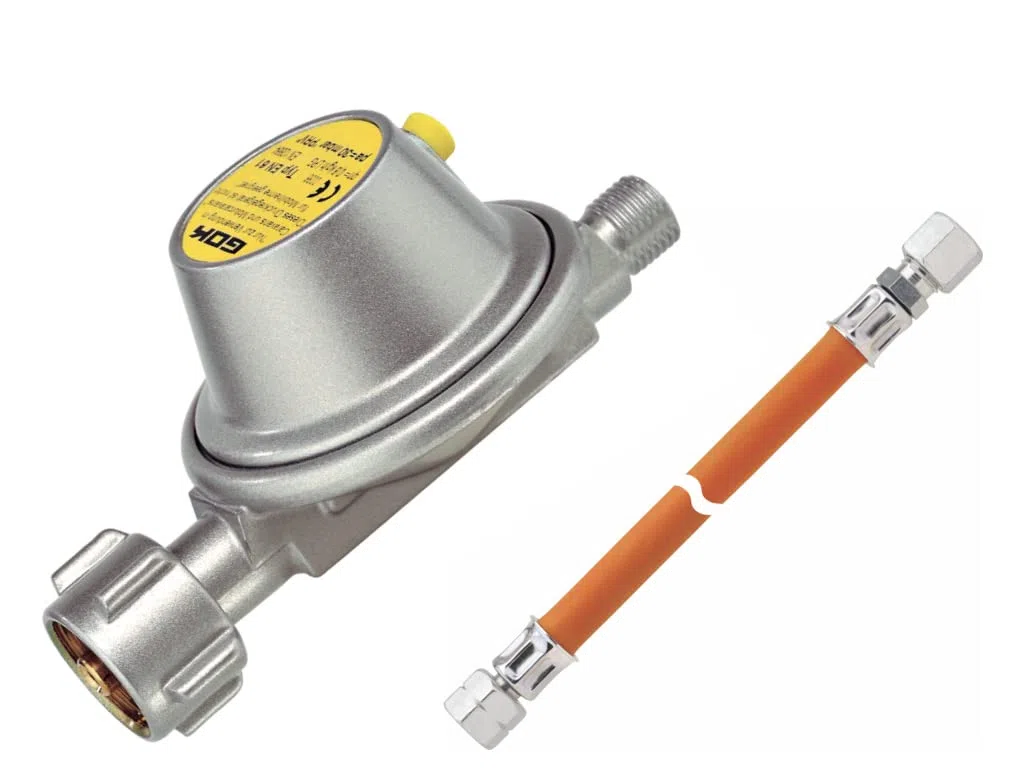 Roeder GOK Caravan - Regulador de gas (30 mbar, 0,8 kg/h, con manguera de 8 mm)