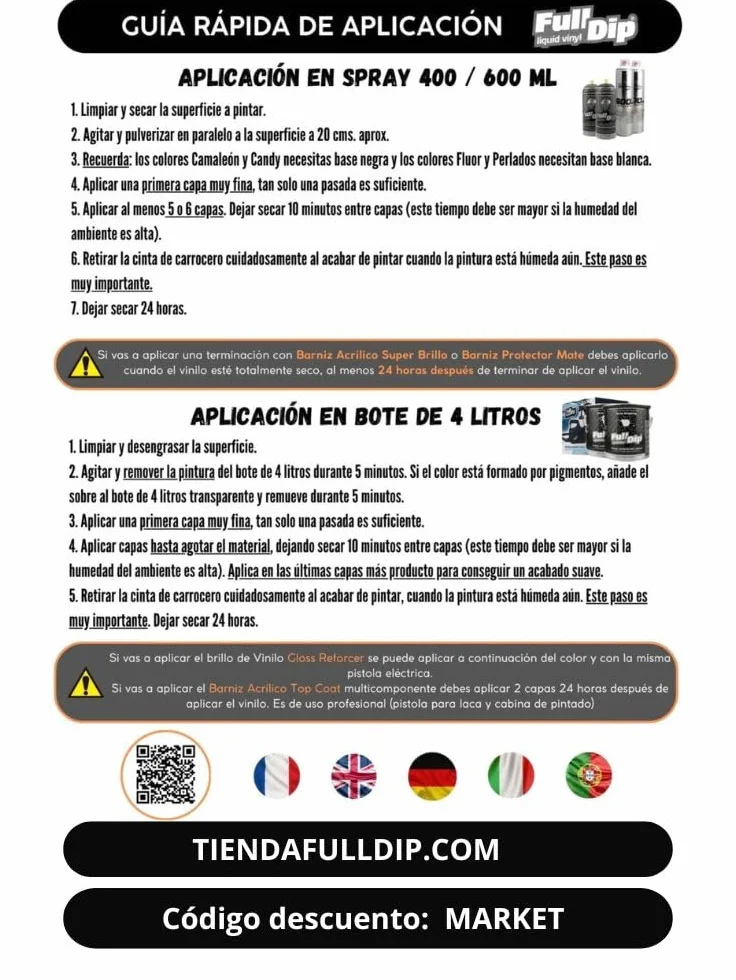 AutoFullCar – Pack Llantas Vinilo Líquido Full Dip Negro + Barniz Brillo, 5 Sprays × 400 ml + Adaptador de Regalo | Pelable y Resistente al Agua | Cubre 4 Llantas hasta 20″ | Aplicación Fácil