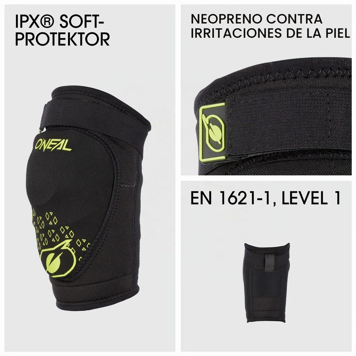 Oneal Dirt V.23 Protectores de rodilla juveniles (Black/Yellow,S/M)