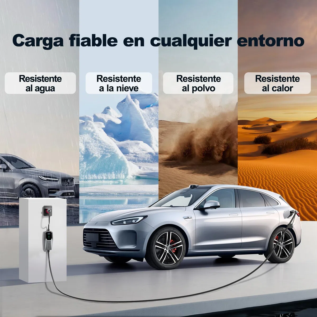 VDLPOWEREU Cargador de Coche Eléctrico 11kW Trifásico Tipo 2 CEE Socket (5 Pin) EV Cargador Wallbox Estación de Carga Móvil Ajustable 6-16A 5 Meter, Cable de Carga Compatible con EV PHEV