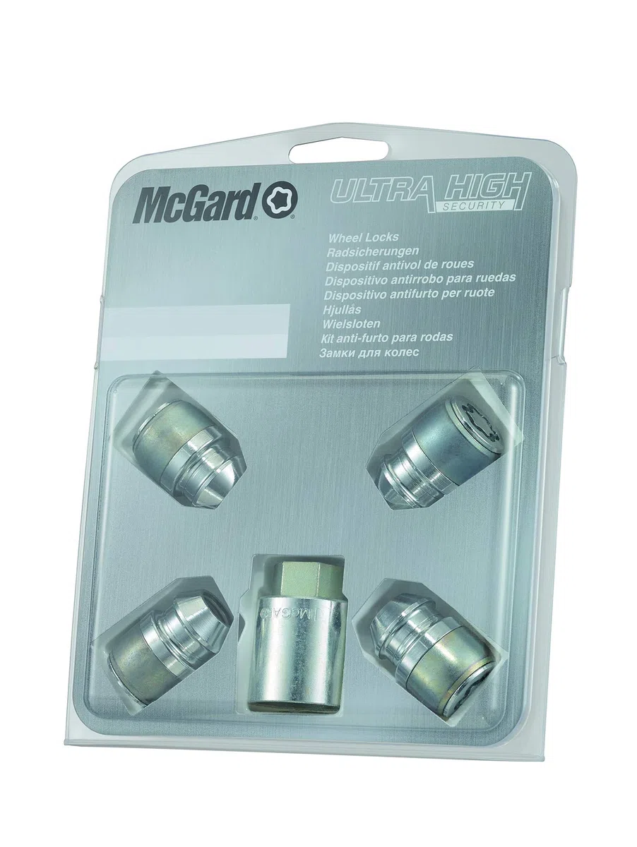 McGard 24152SL Ultra High Security - Tuercas antirrobo para rueda (base cónica, M12 x 1,25, longitud 32,5 mm, SW19)
