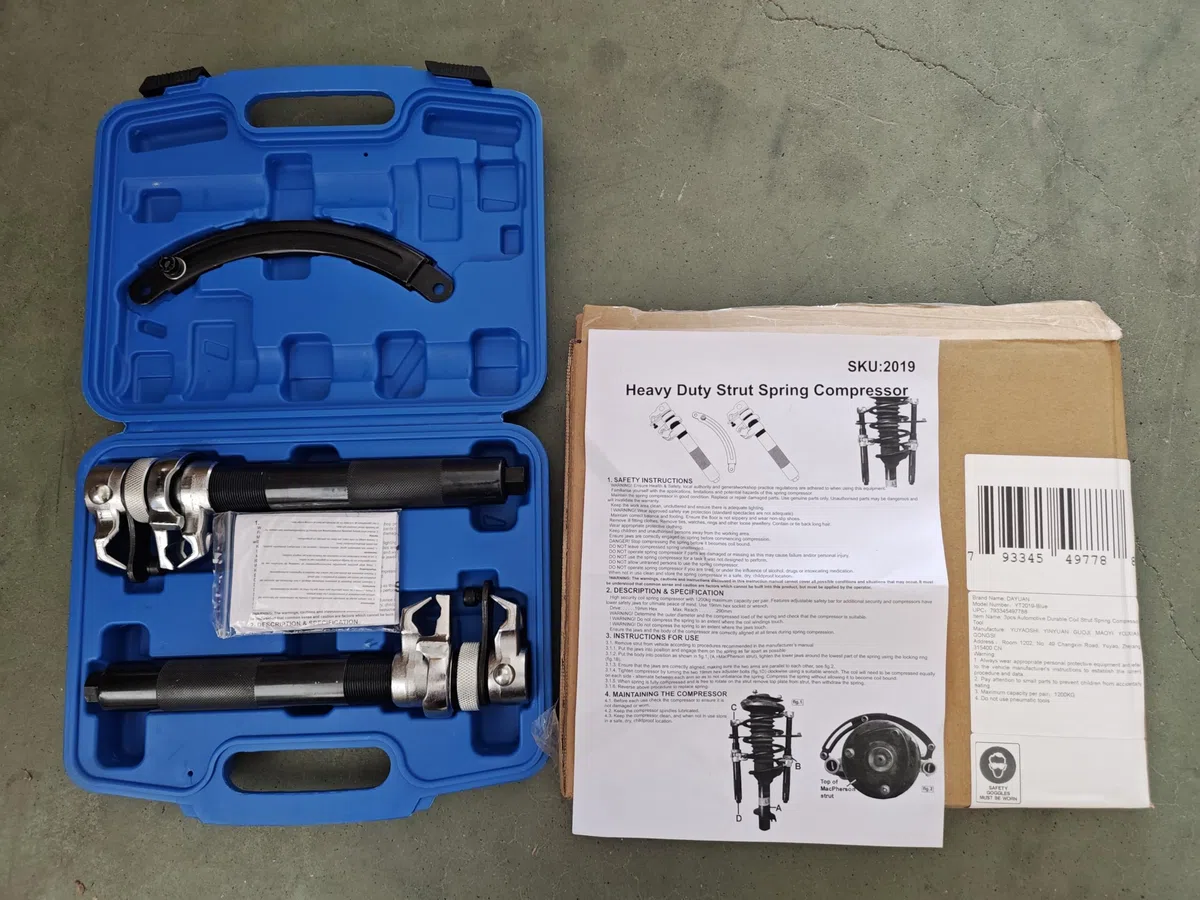 3 piezas de herramienta de compresor de resorte de bobina de puntal automotriz resistente