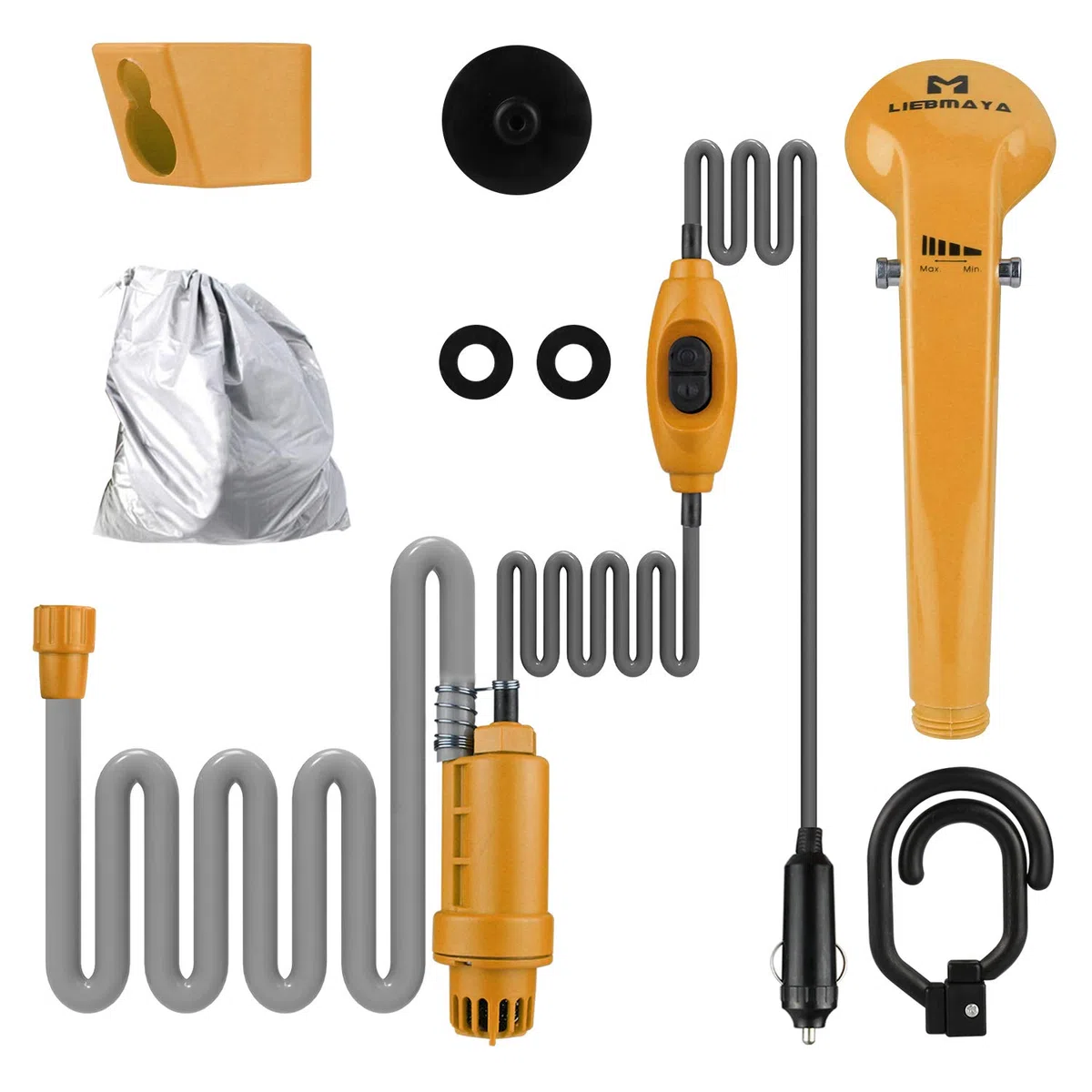 12V Alcachofa Ducha Pistola Rociadora Portátil Auto Jardín Perro ideal para el camping, el coche o lavar al perro