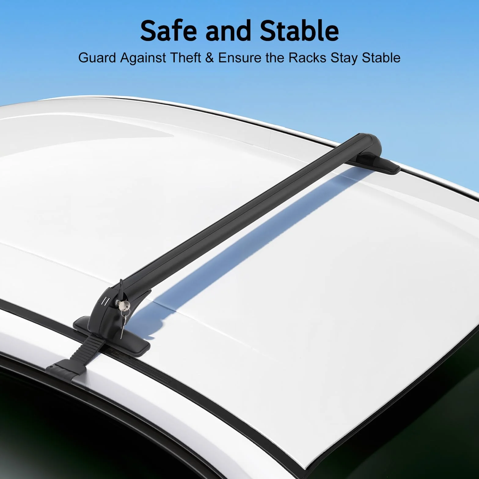 Baca de Techo Universal para Coche, 100 cm, Aluminio, Capacidad de Carga estática 75 kg, Barra portátil Universal para la mayoría de Coches de 4 o 5 Puertas Solo