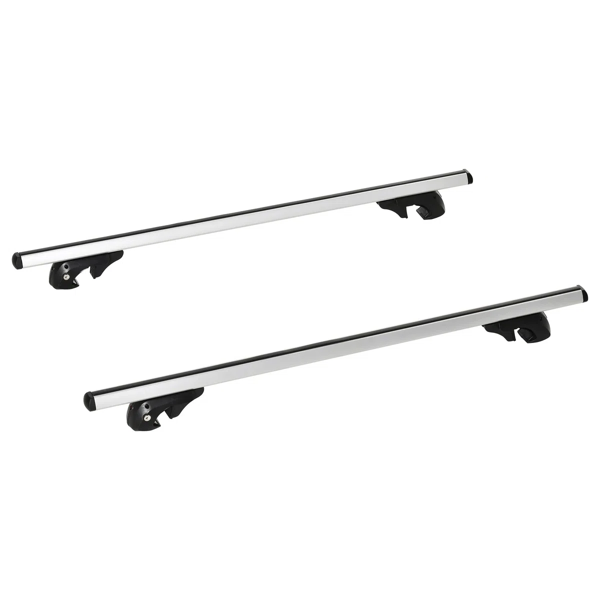 HOMCOM Barras de Techo Universales para Vehículos de Aluminio Bacas Portaequipajes Coche Automóvil Baca para Coche Universales con Cerradura Carga 75 kg 135 cm Plata