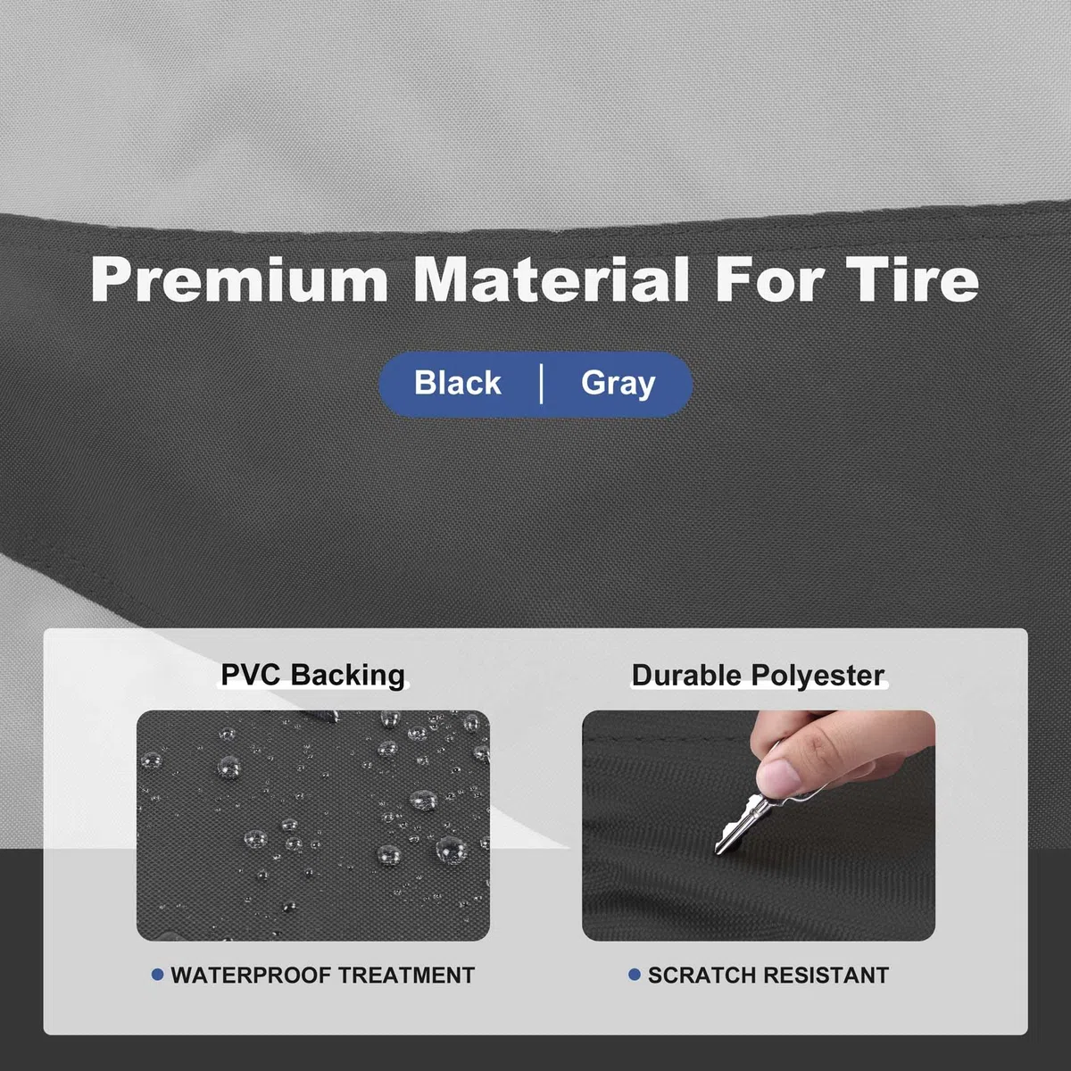 Explore Land Paquete de 4 Fundas para neumáticos – Protector de Rueda Resistente para camión, SUV, Remolque, cámper, RV – Universal se Adapta a diámetros de neumáticos de 23 a 25.7 Pulgadas (Negro y