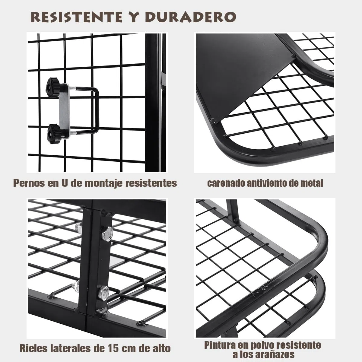 COSTWAY Baca Universal de Metal, Portaequipajes para Techo de Coche, Carga hasta 75kg, Impermeable, 122x102x15cm, para Autos Universal