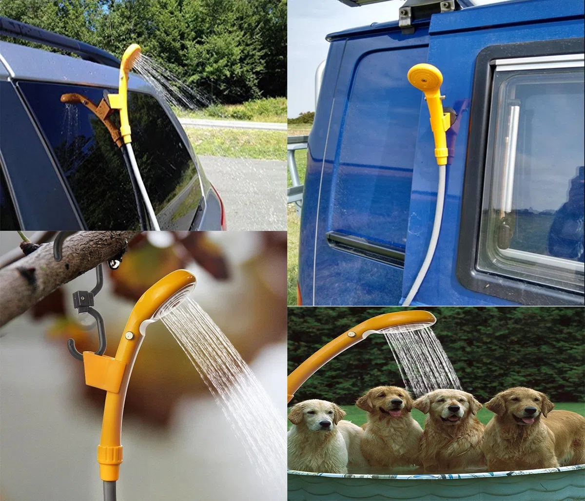 12V Alcachofa Ducha Pistola Rociadora Portátil Auto Jardín Perro ideal para el camping, el coche o lavar al perro