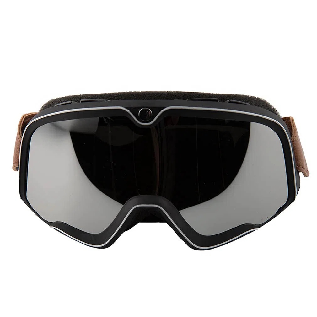 BY CITY Gafas de Moto Vintage - Anti-vahó con doble cristal y cinta regulable antidezlizante