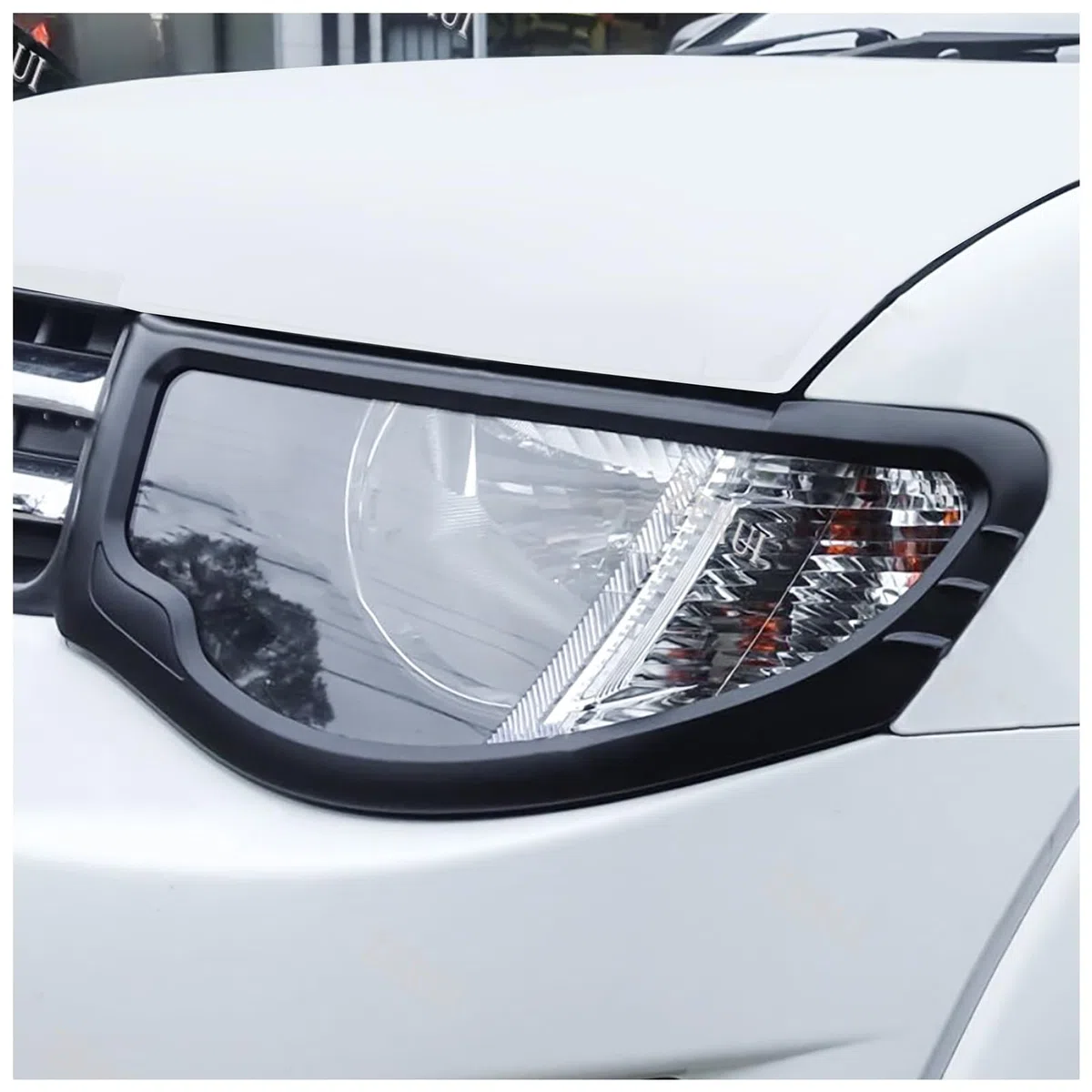 Carcasas para faros de coche para Mitsubishi L200 2006 – 2014, L200 Triton KA KB negro mate Parasoles para faros