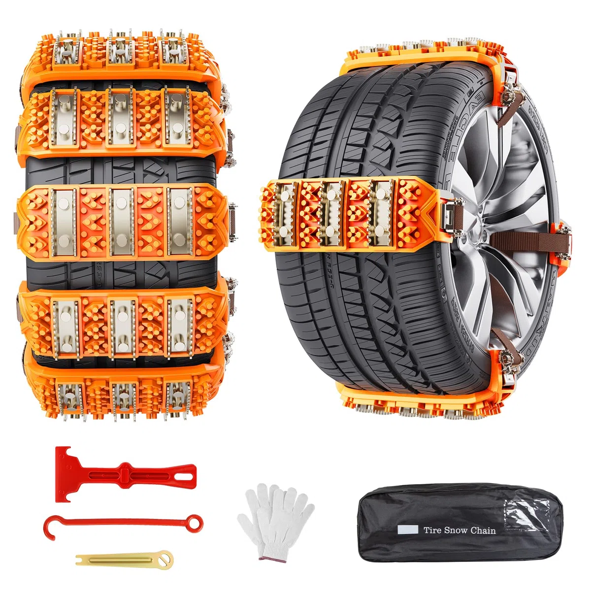 Cadenas de Nieve para Coches Ninonly 8Pcs Cadena Nieve Universal Antideslizante de Emergencia para Coche Camión SUV Adecuadas para Neumáticos Ancho 165mm-265mm para Barro, Arena, Nieve, Hielo, Subida