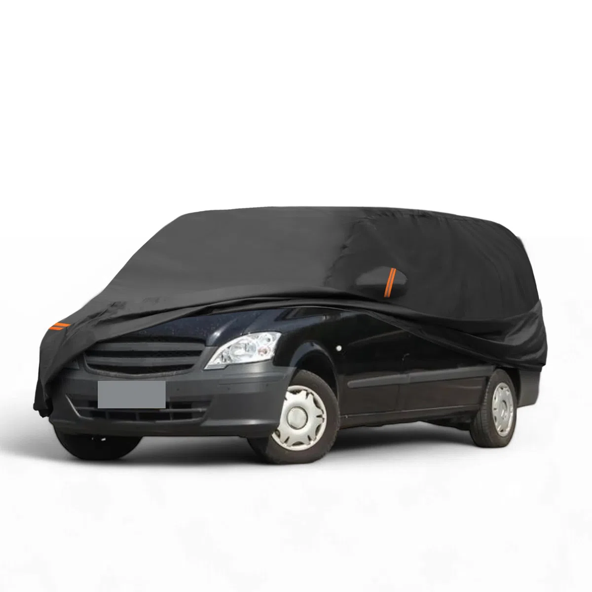 A ABSOPRO Funda De Coche para Mercedes-Benz Vito 2003-2014 Algodón Spunlace Exterior Funda De Coche Completa para Todas Las Condiciones Climáticas A Prueba De Agua A Prueba De Viento Negro