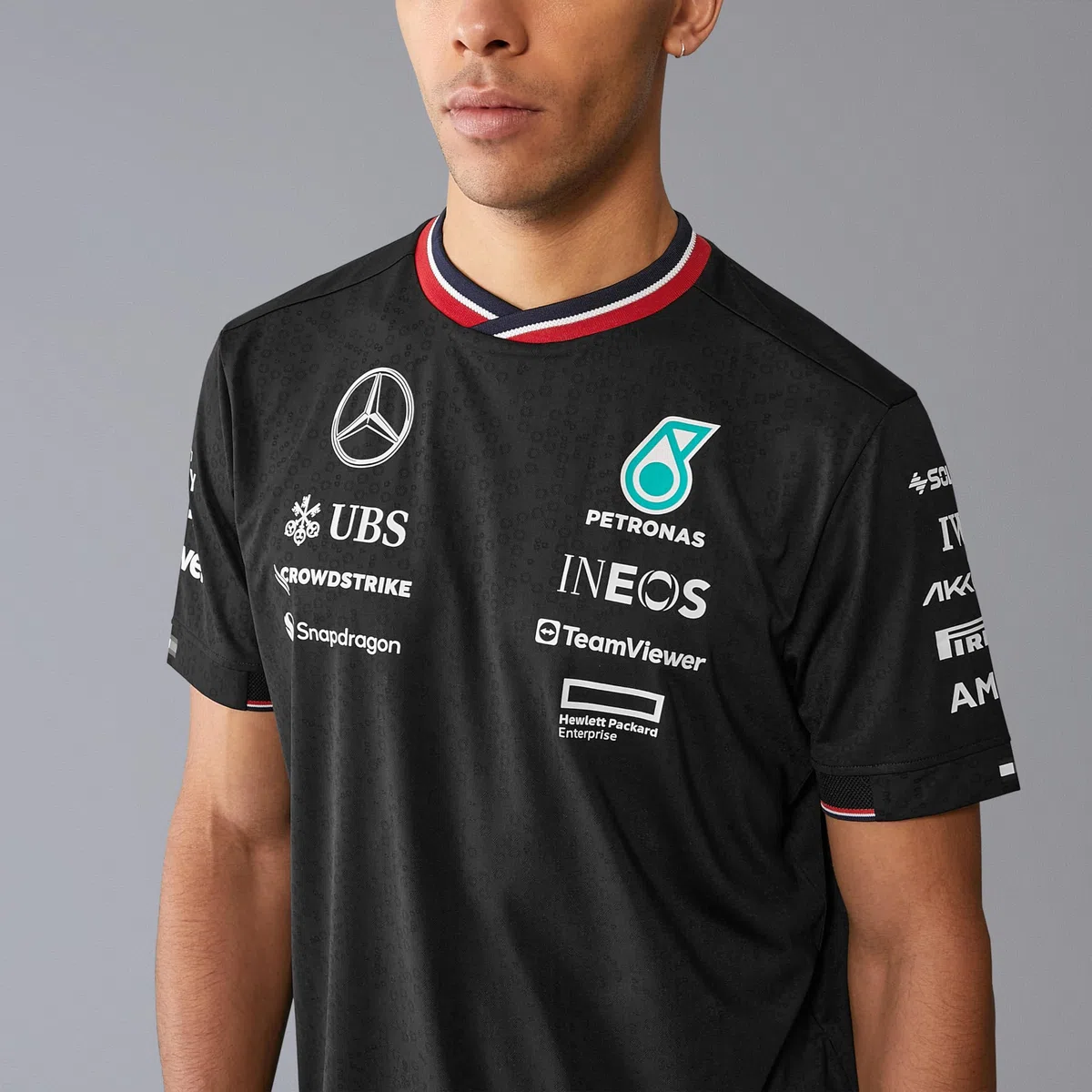 Mercedes AMG Petronas Camiseta Equipo Hombre F1 2024 - Negro - Tamaño: L