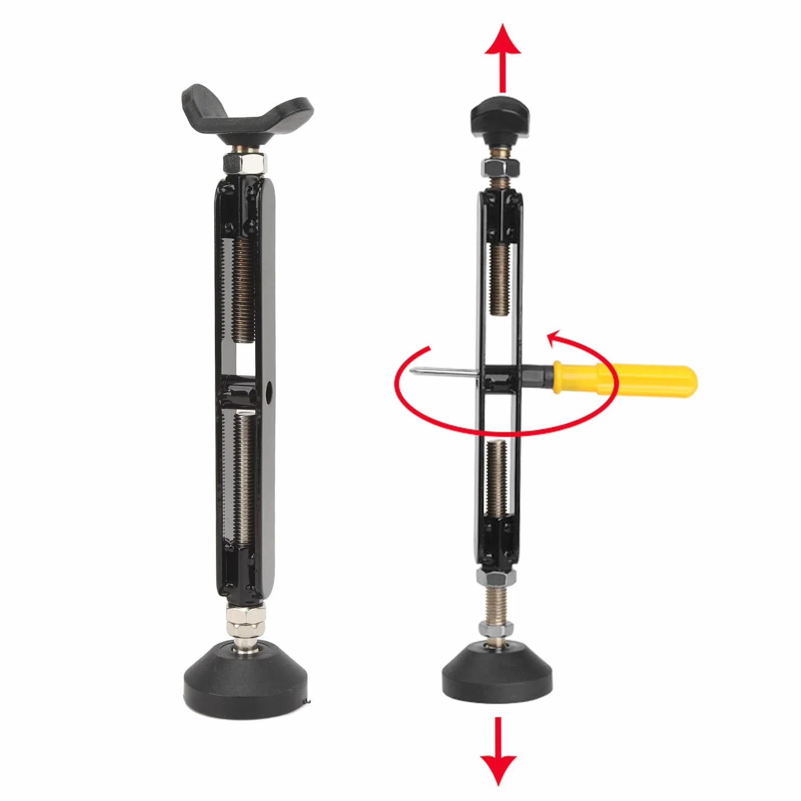 KIMISS Elevador de Rueda para Moto, Soporte portátil Ajustable 40-80cm, Carga 400kg, con Seguro antipinchazos, Ideal Mantenimiento y Limpieza de Cadena