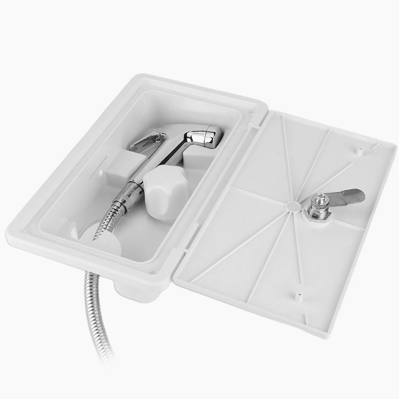 Caja de Ducha Exterior con Interruptor de Frío y Calor con Kit de 2 Llaves, Caja de Ducha RV Apta para Barco Marino, Autocaravana, Caravana,Piezas para vehículos recreativos