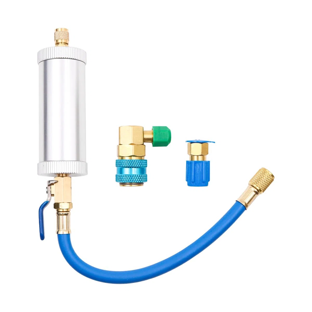 Alnicov Herramienta de inyección de Aceite refrigerado Herramienta de refrigeración de inyector de Aceite y Tinte A/C con Conector SAE de 1/4" R134A para Sistemas R134A R410A R22 R12