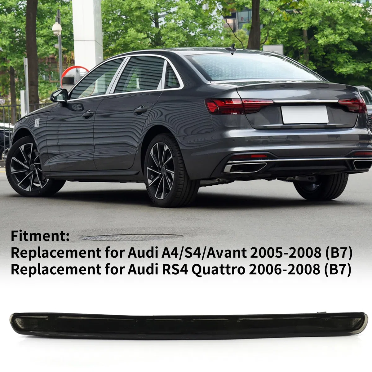 Shkalacar Luz de Freno de Coche 8E9945097B, Tercera Luz de Freno Trasera Reemplazo Compatible con Audi A4/S4/Avant 2005-2008 (B7) RS4 Quattro 2006-2008 (B7)