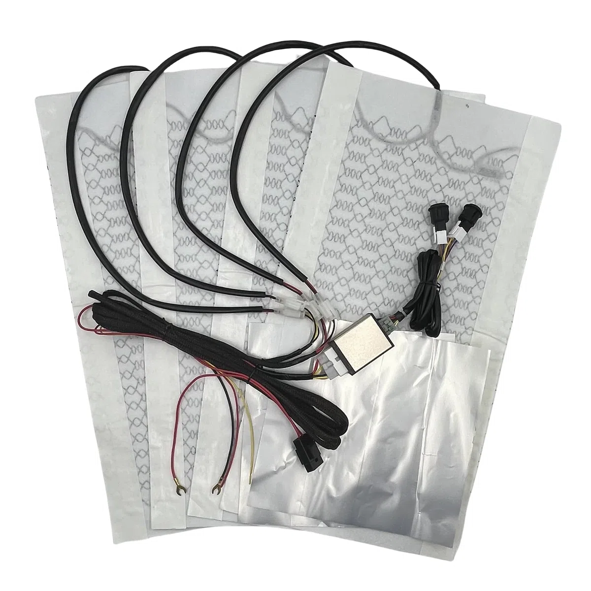 Kit de calefacción de fibra de carbono para asiento de coche con interruptor, 3 niveles, universal, para asientos de coche, 4 almohadillas (2 asientos) - E