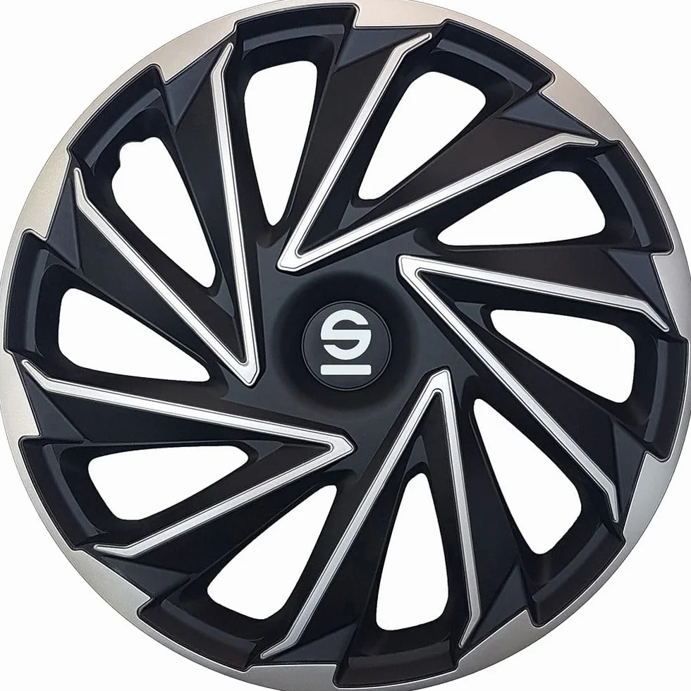 Sparco Juego de 4 Fundas para Ruedas de Coche de 15 Pulgadas Varese SPC1580SVBK Plateadas y Negras