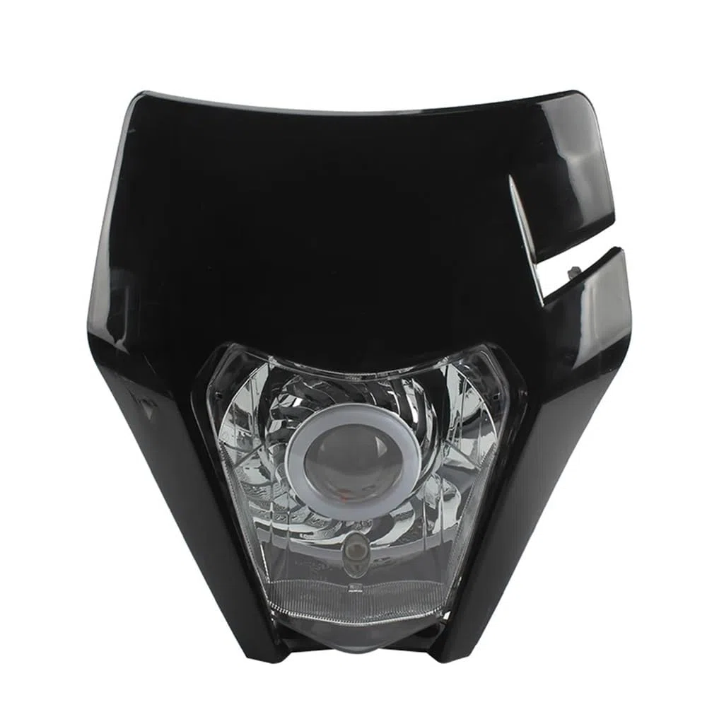 Faro delantero de motocicleta compatible con placa de faro LED KTM EXC XC SX EXCF XCW SXF 125 a 500 2018-2023 Supermoto Motocross Headlam(Black)