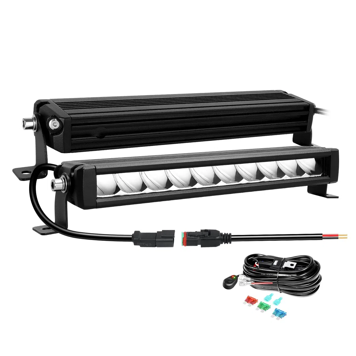 Willpower Barra LED 30cm 12'' 30W Barra de Luz LED 12V 24V Unica Fila Largo Alcance Foco Barras Luminosas LEDs para 4x4 Tractor Coche Camion Barco Offroad, 6000K Bianco, 12V Kit de Cableado