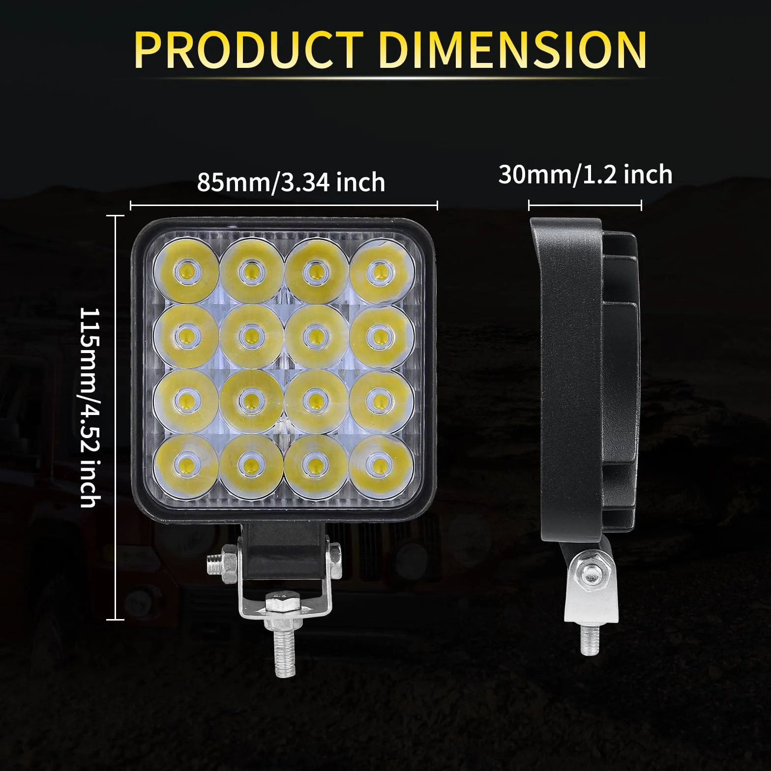 Willpower 10pcs Focos 3.3 Pulgadas 8.4cm 48W Mini LED 12V 24V Barra Luz Trabajo IP67 Impermeable 6000K Antiniebla para Tractor 4x4 Coche Camión Barco Off Road ATV UTV SUV 4WD