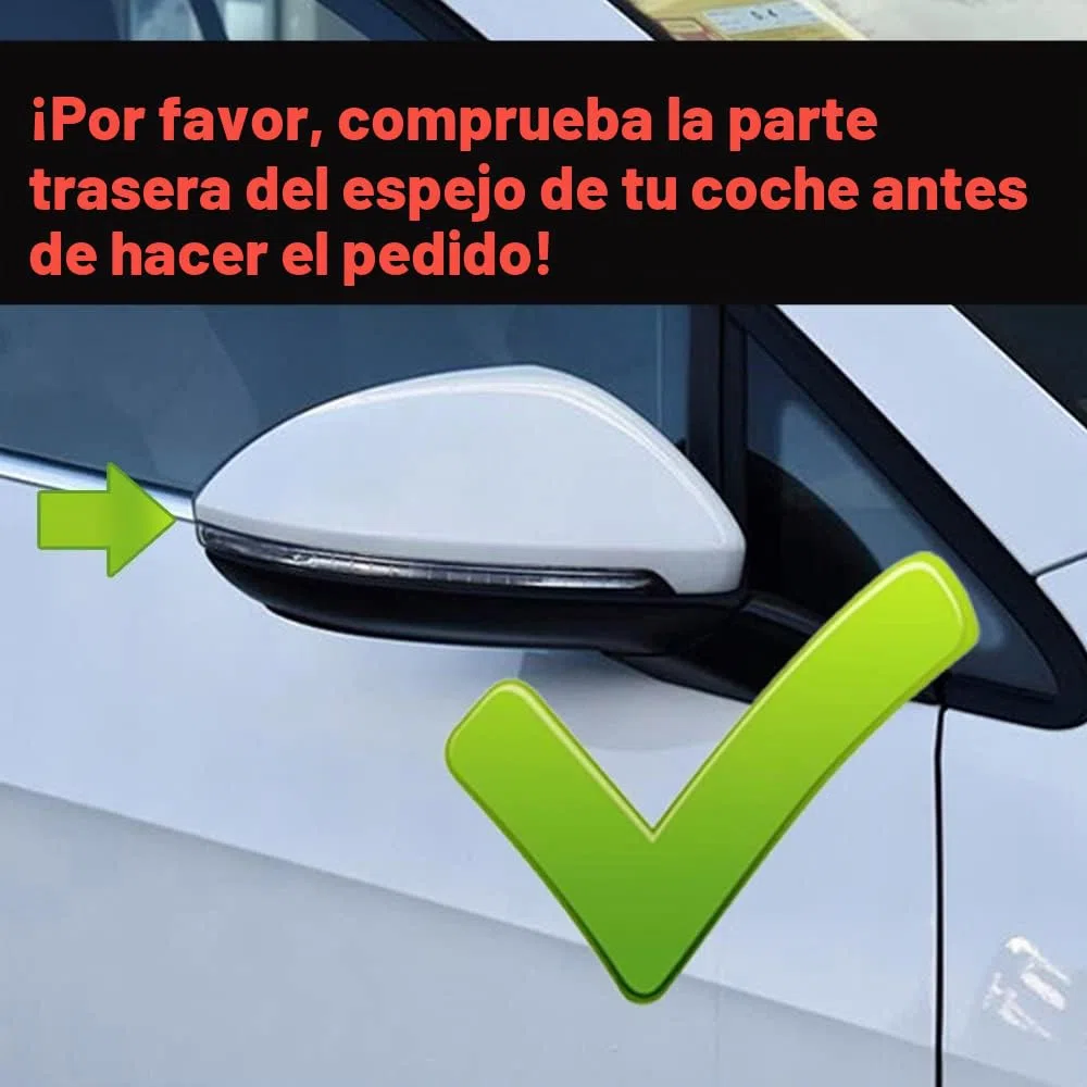 1 par vista trasera espejo cubierta izquierda derecha espejo lateral cubiertas tapas para VW Golf 7 MK7 7.5 GTI 7 Golf 7 R (Negro brillante)