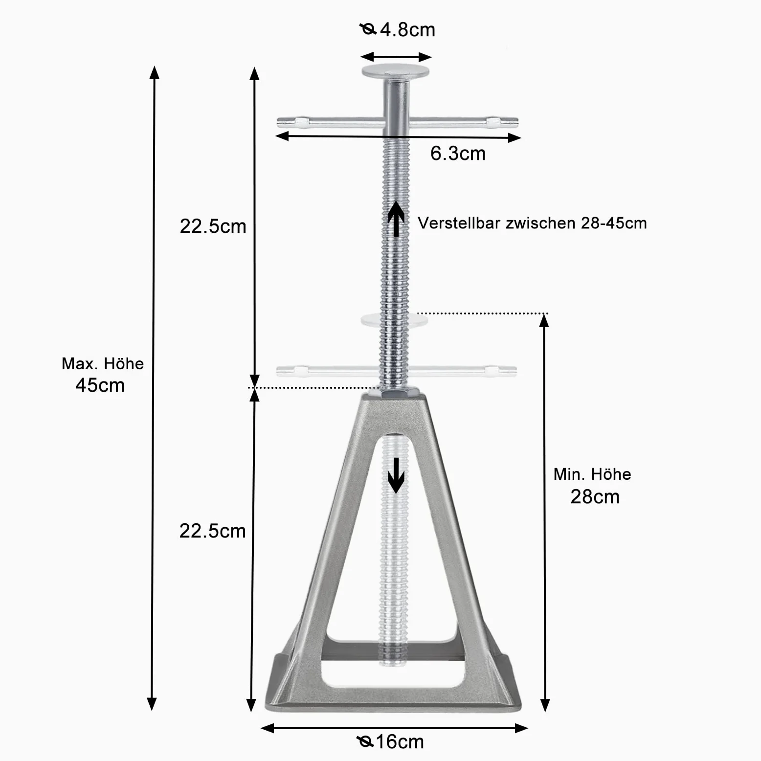 Aufun tréteaux, tréteaux pour caravanes et remorques, Accessoires pour caravanes, Accessoires pour Camping-Cars, jusqu'à 1000 Kg de Charge, réglable en hauteu (Lot de 4)