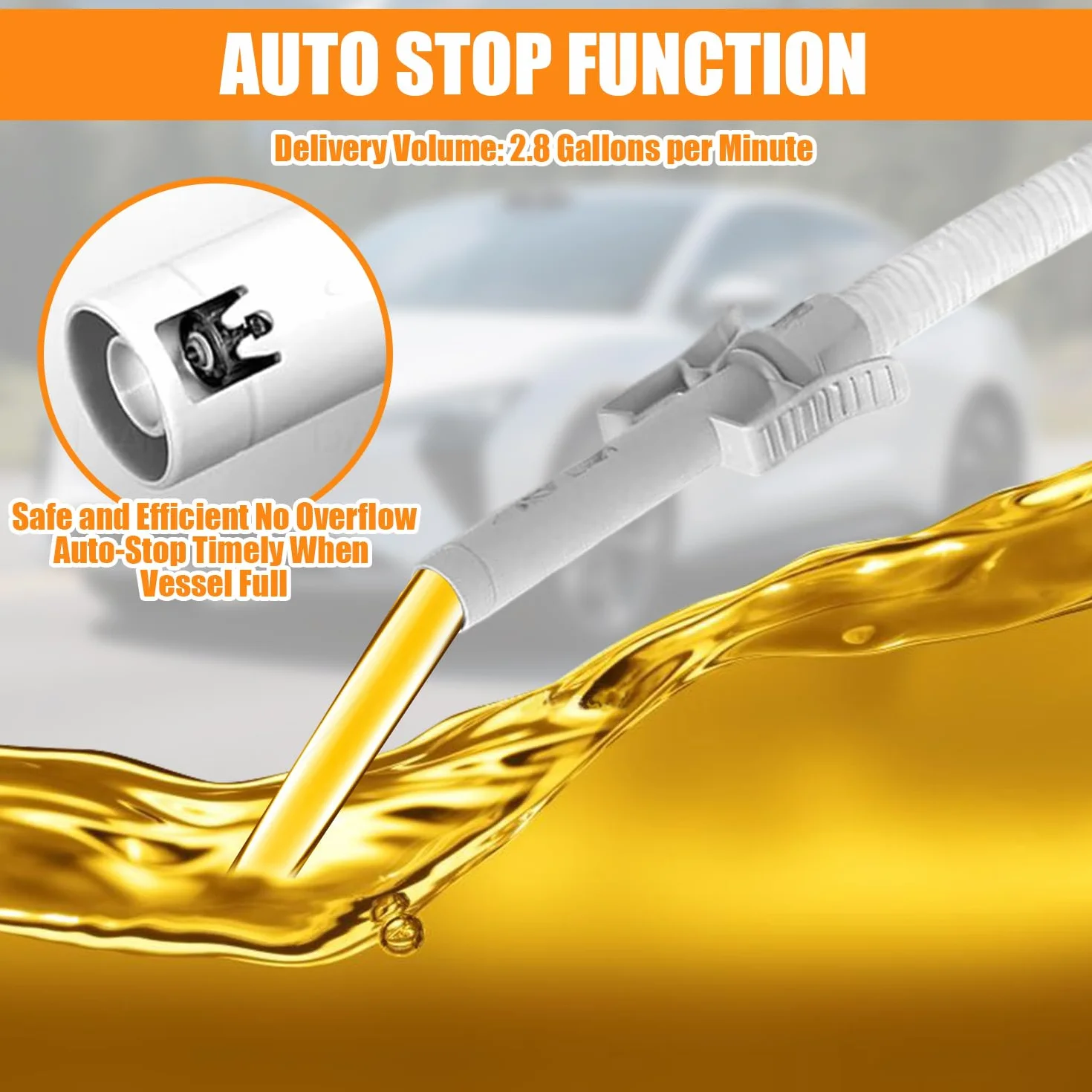 Bomba de gasolina para bidón – Doble alimentación (USB-C/AA), 3,2 GPM, bomba de transferencia de combustible eléctrica con parada automática, bomba de aceite eléctrica portátil, manguera de 51