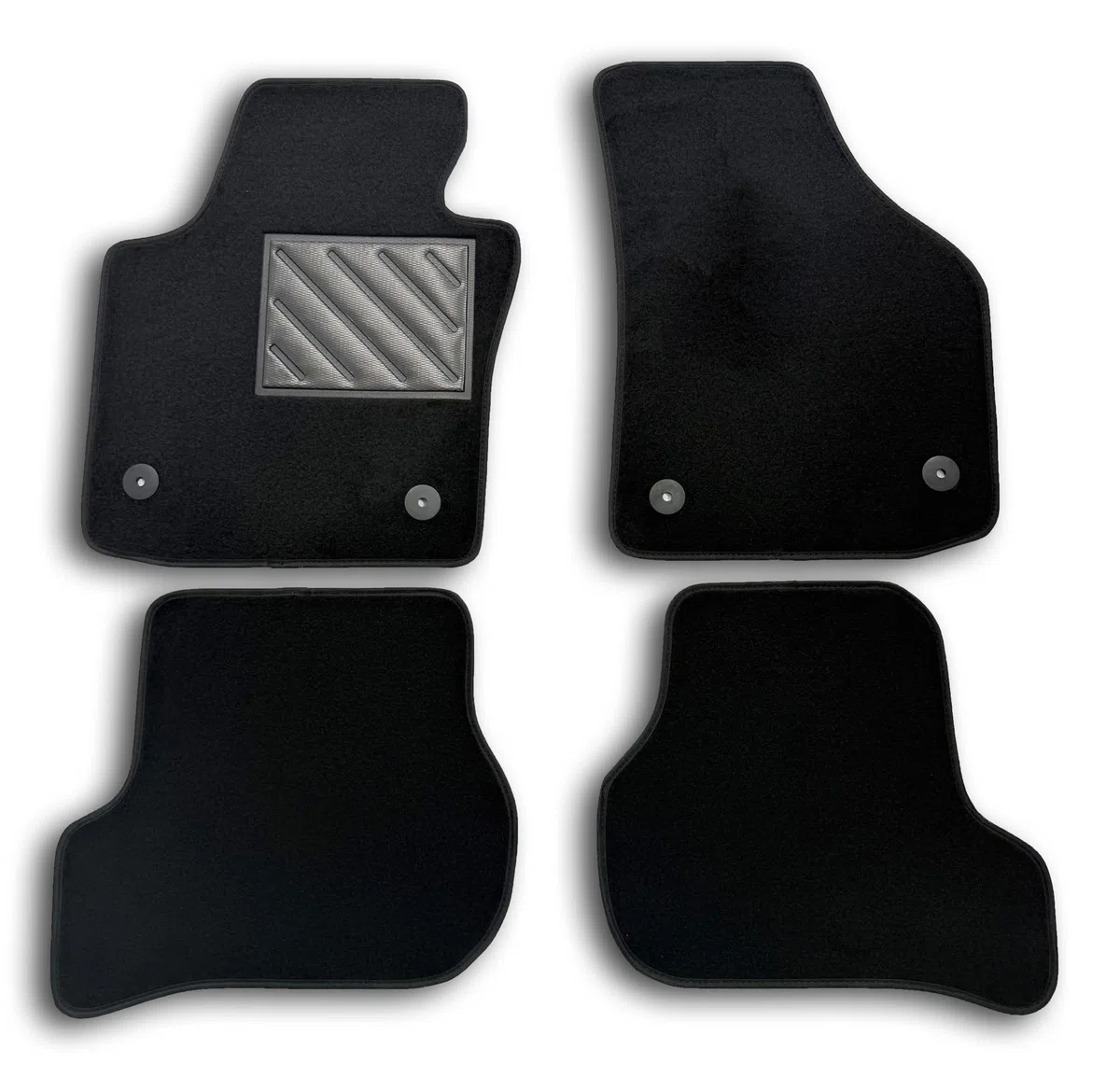Alfombrillas para Seat Leon II 2005-2012, a Medida, talonera de Goma Reforzada y Botones de fijación