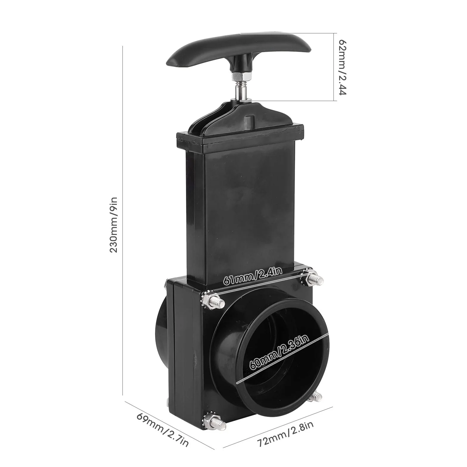 Válvula de residuos, válvula de drenaje RV de 50 mm, válvula de ABS de alcantarillado de residuos, para accesorios al aire libre para caravana