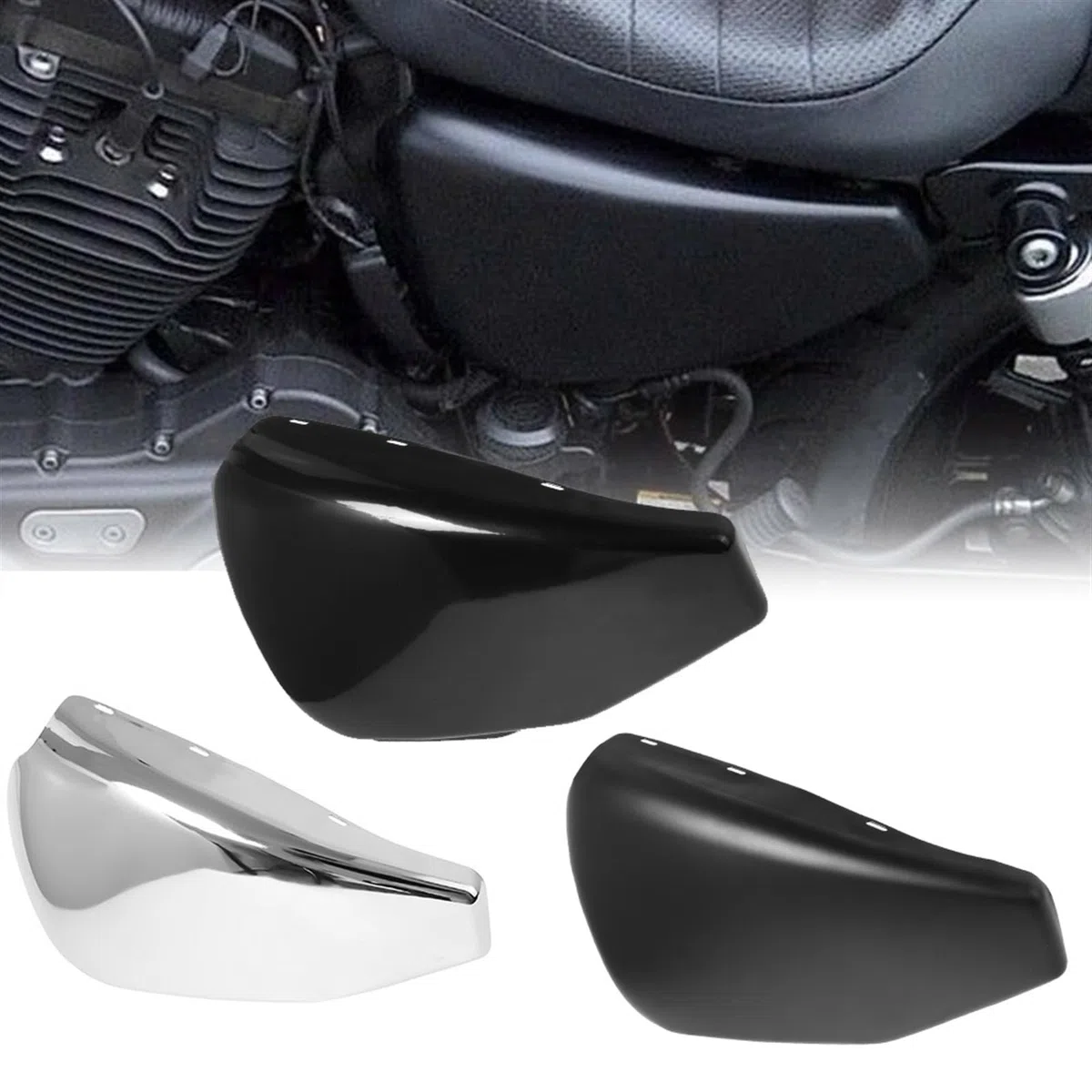 Tapa Lateral de batería Izquierda Compatible con Harley Sportster XL883 XL1200 1200 883 2004-2013