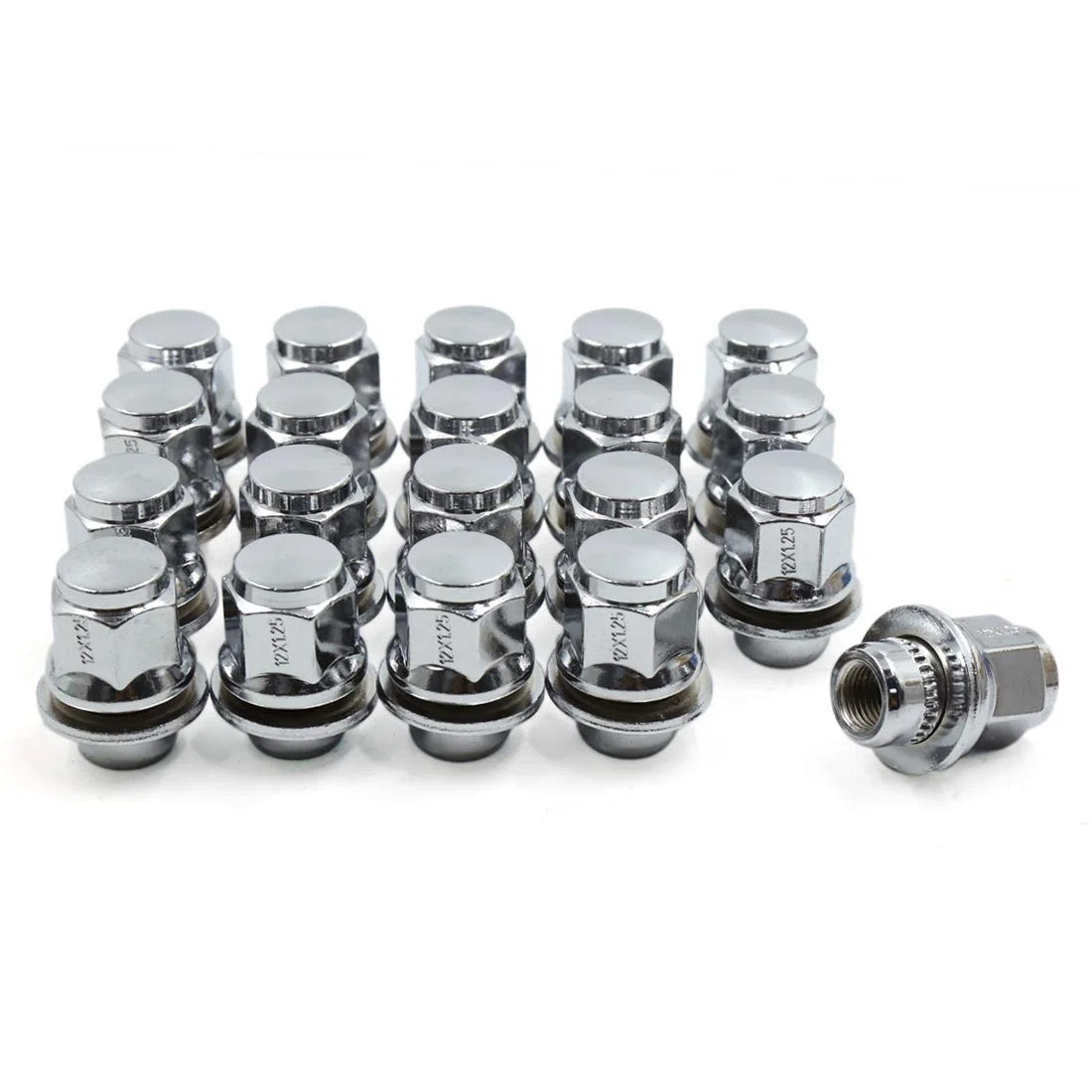 sourcing map 20Pcs M12x1.25 Tornillo de Llanta para El Coche de Carreras Aluminio de Tuercas Antirrobo de Ruedas
