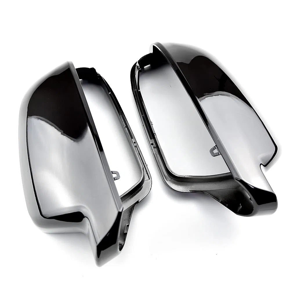 Carcasas de espejo retrovisor Cubierta de protección Cap Car Styling Shell Carcasa de espejo lateral Cubiertas Compatible con A3 8P A4 A5 S5 B8.5 RS3 RS4 RS5-Negro