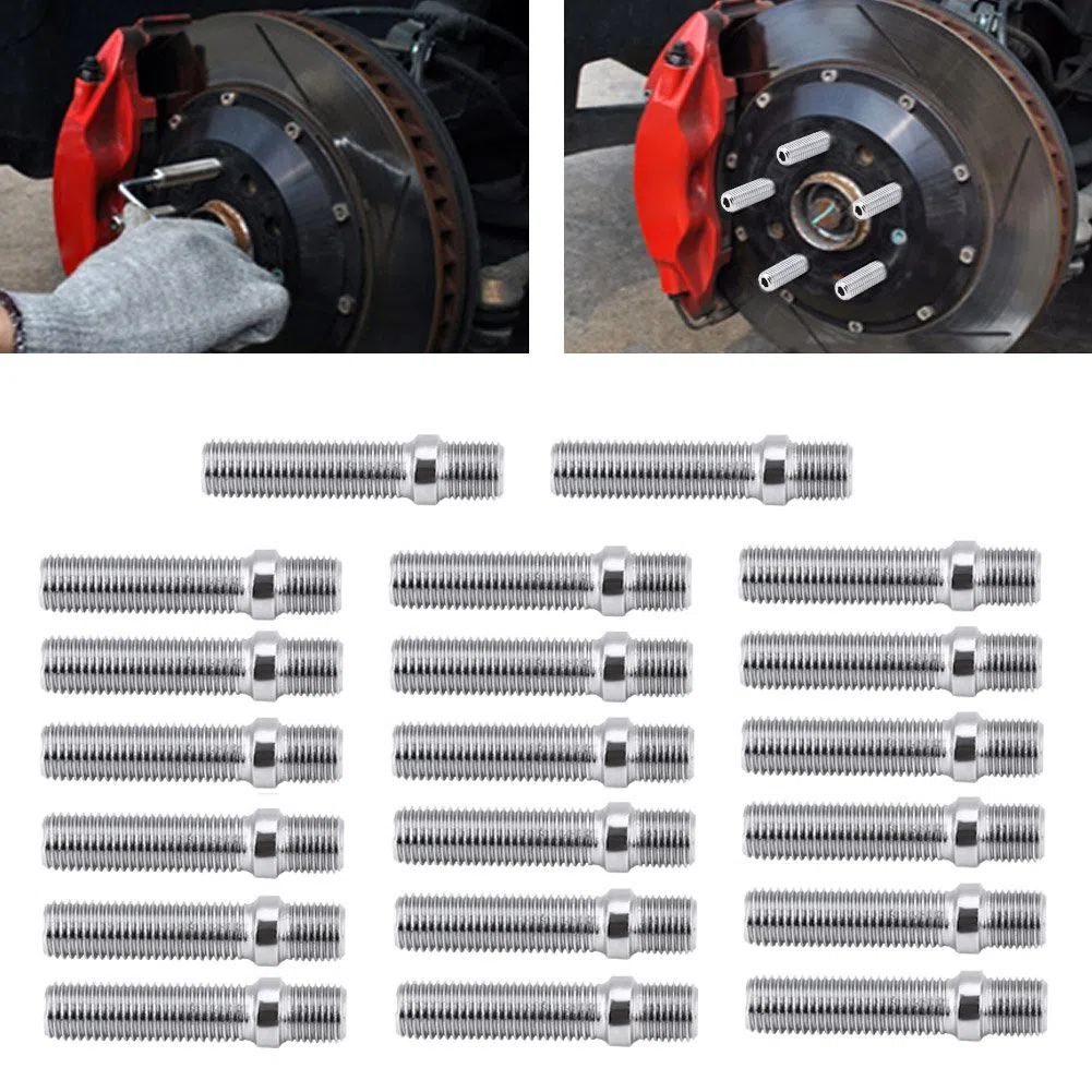 Kit de espárragos de rueda extendida, 20 piezas 50 mm Conversión de espárrago de ruedas extendidas 12x1.5 a 12x1.5 Adaptador de tornillo apto para 1998-2008