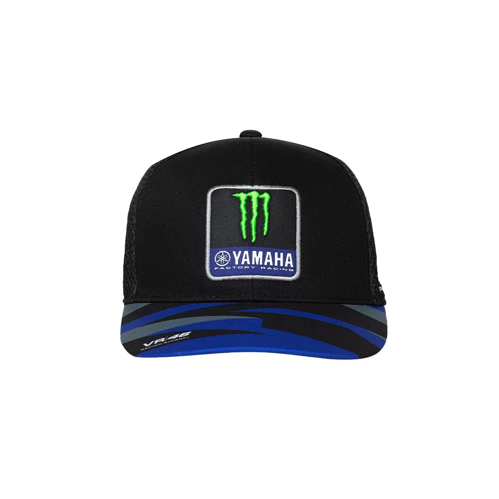 VR46 Gorra Con Visera Replica Team Yamaha Monster ,Hombre,One Size,Negro