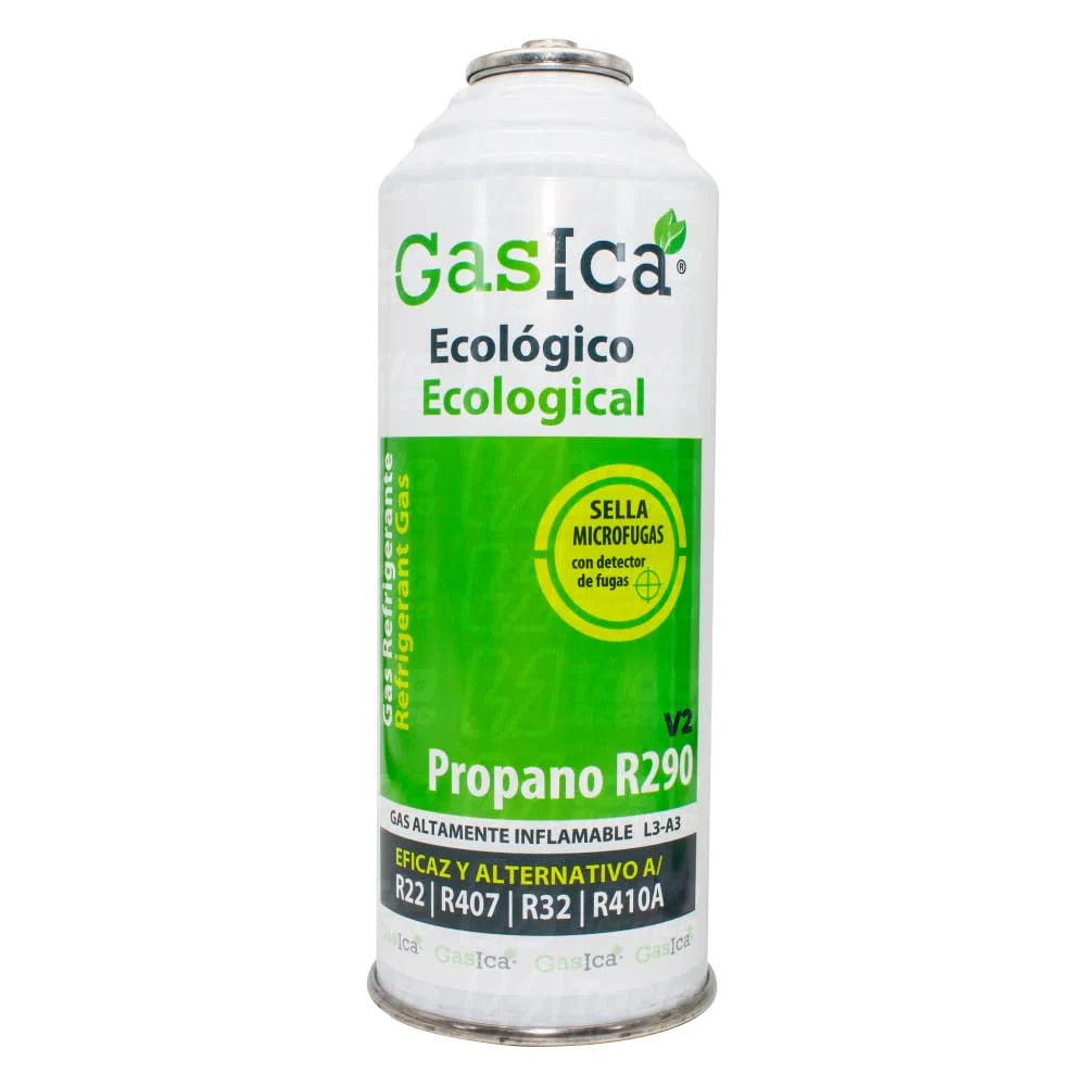 Pack Gasica V2 Gas Refrigerante Ecológico Sustituto del R22/R407/R32 y R410A (1 Botella + Llave)