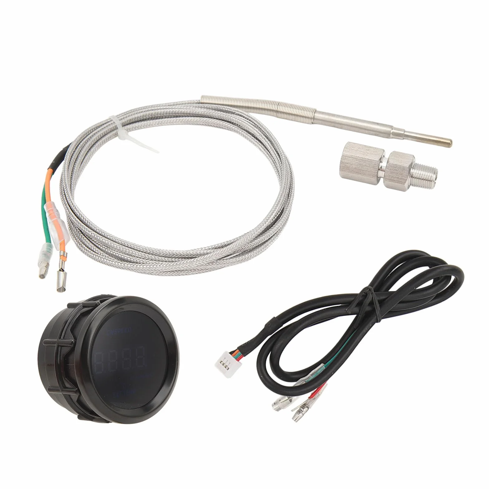 Medidor de Temperatura de Gases de Escape Medidor EGT con Sensor de Alta Precisión Ajuste Universal 52 Mm 12 V para Automóviles