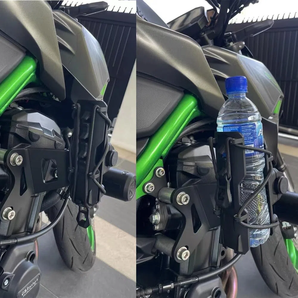 Shkalacar Soporte para Botella de Moto, Soporte para Botella, Protector de Parachoques Ajustable y de Liberación Rápida, Soporte para Bebidas en Maletero Trasero