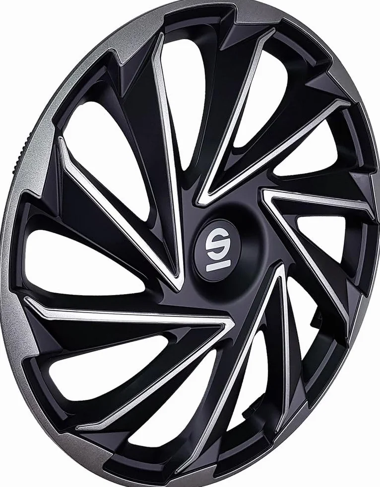 Sparco Juego de 4 Fundas para Ruedas de Coche de 15 Pulgadas Varese SPC1580SVBK Plateadas y Negras