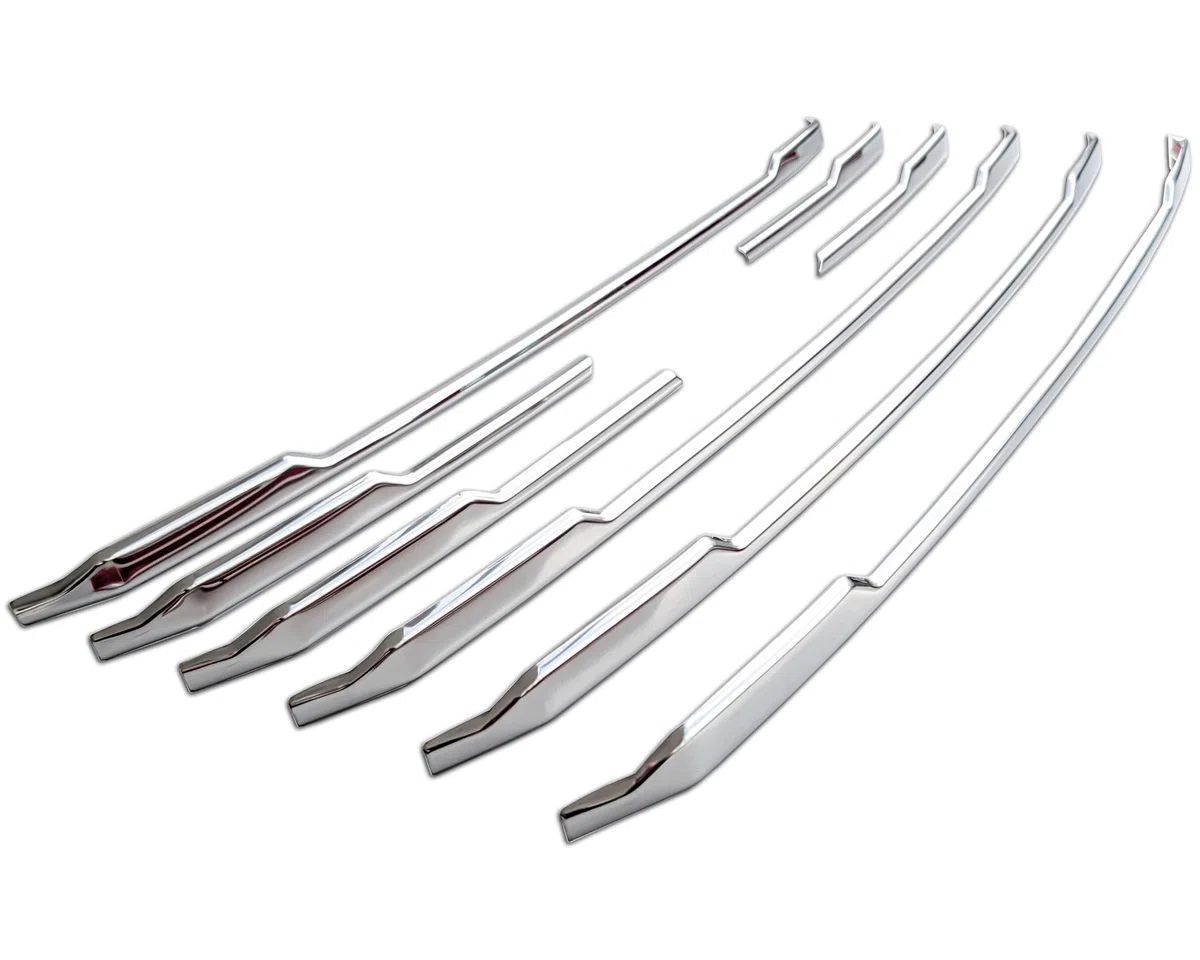 RECAMBO Marco de Acero Inoxidable para Parrilla Frontal, Apto para Tourneo Courier, a Partir de 2023, moldura cromada Brillante para Acabado óptico,