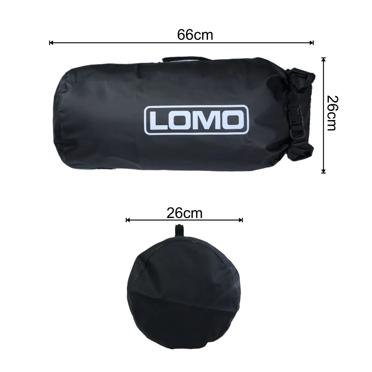 Lomo - Bolsa cilíndrica de 40 l impermeable, para moto, con cierre de cuerda elástica.