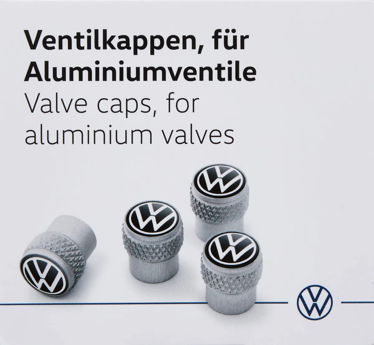 Volkswagen 000071215E - Tapones de válvula para válvulas de Aluminio, Color Plateado