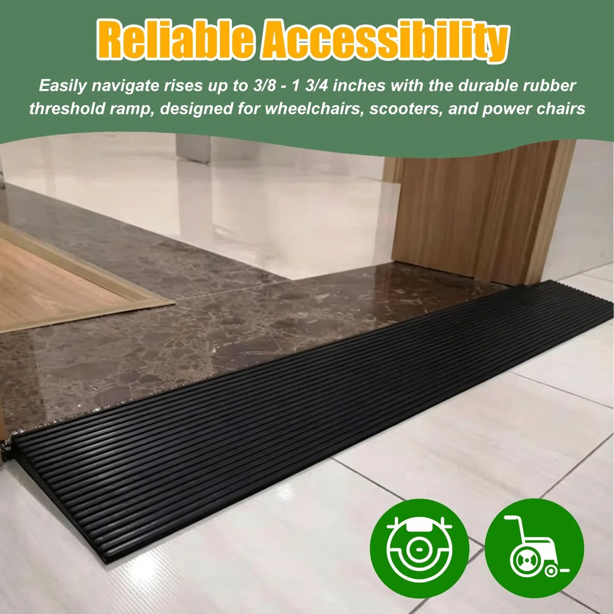 Rampas para Silla de Ruedas Coches Motos Rampas de Umbral para Sillas de Ruedas, Rampas Portátiles de Transición de Goma Recortables(90x15x2cm (35.4x5.9x0.8))