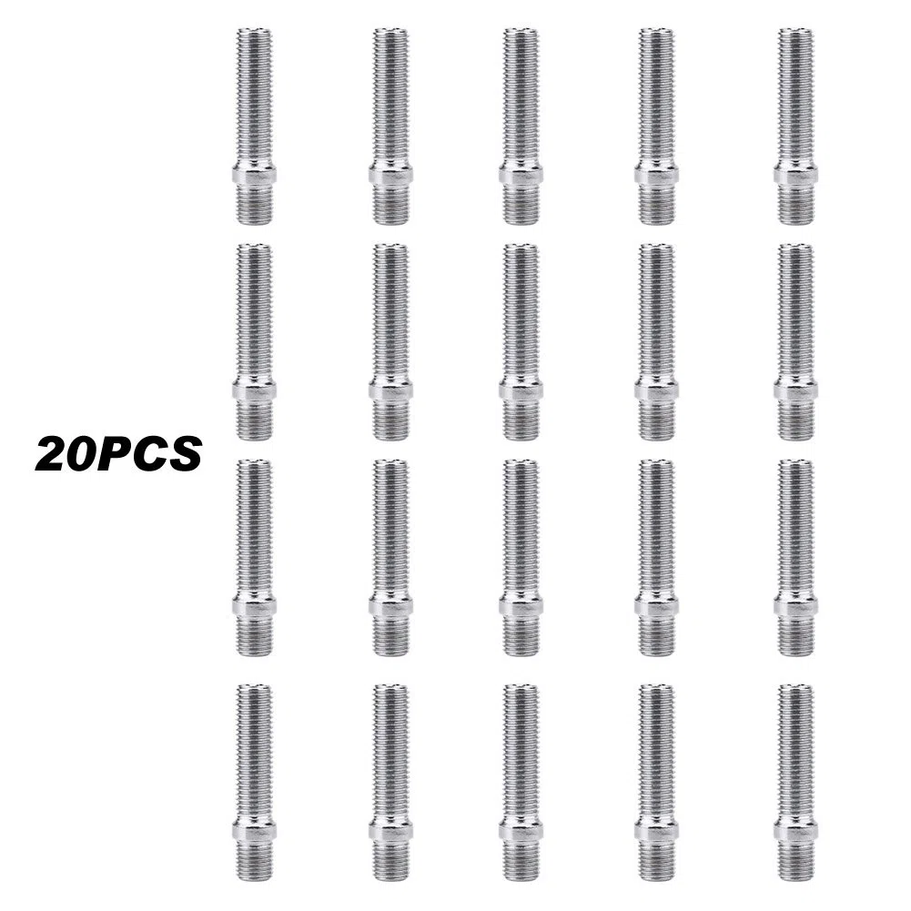 Kit de espárragos de rueda extendida, 20 piezas 50 mm Conversión de espárrago de ruedas extendidas 12x1.5 a 12x1.5 Adaptador de tornillo apto para 1998-2008
