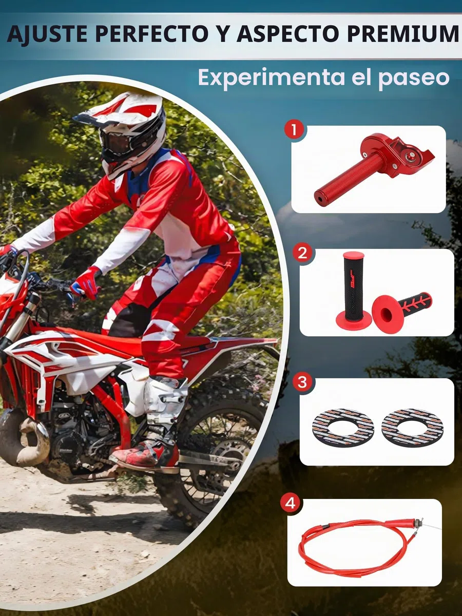 Empuñadura del Acelerador para Motocicleta de 7/8 Pulgadas, 22 mm, empuñaduras de Aluminio, Cable de Acelerador rápido Universal para manubrio de 50 110 125 150 200 250 CC