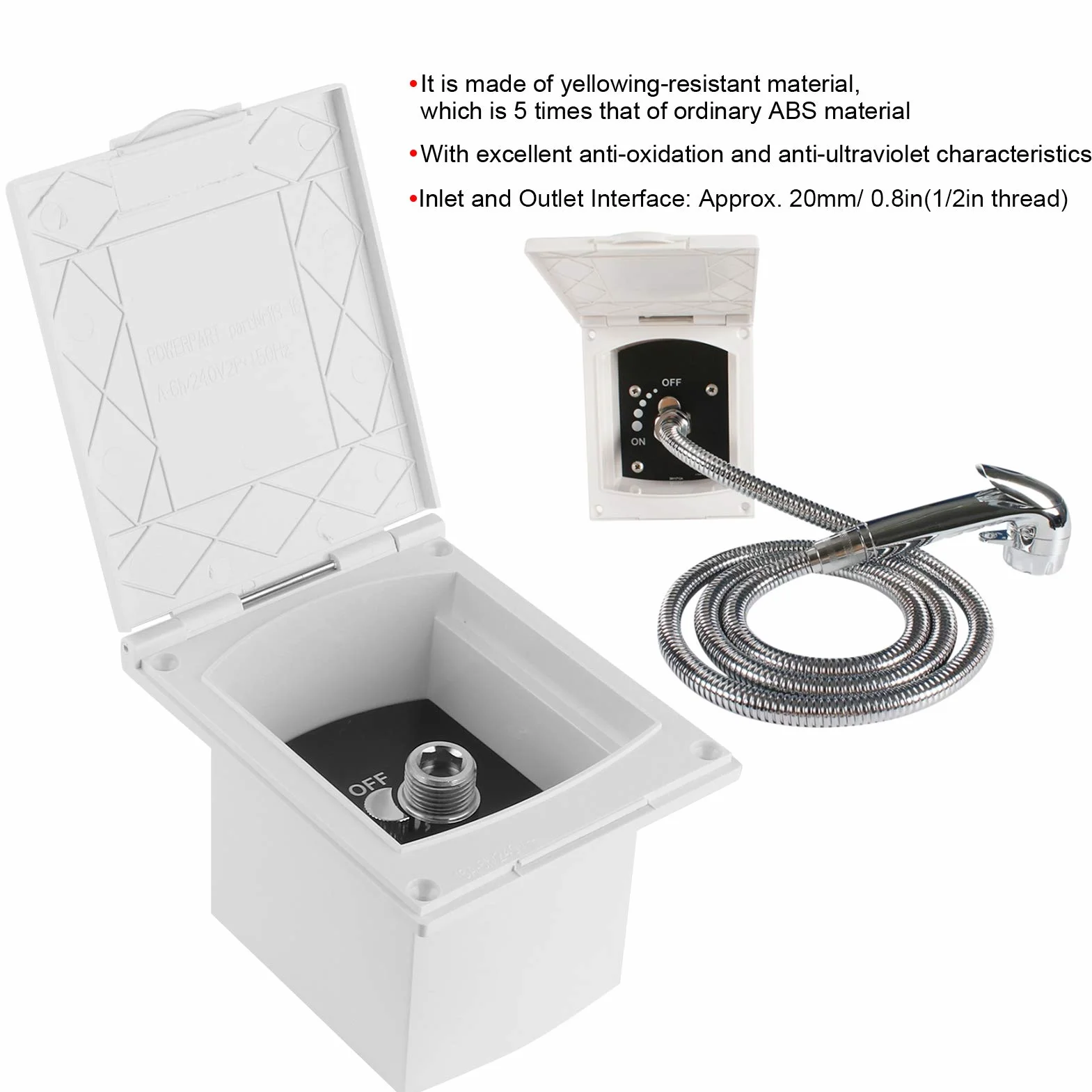 Unidad De Ducha Al Aire Libre, Cabina de ducha exterior para RV Kit De Ducha Exterior Cabezal De Ducha Para Autocaravana Sin manguera ni cabezal de ducha Para barco, autocaravana