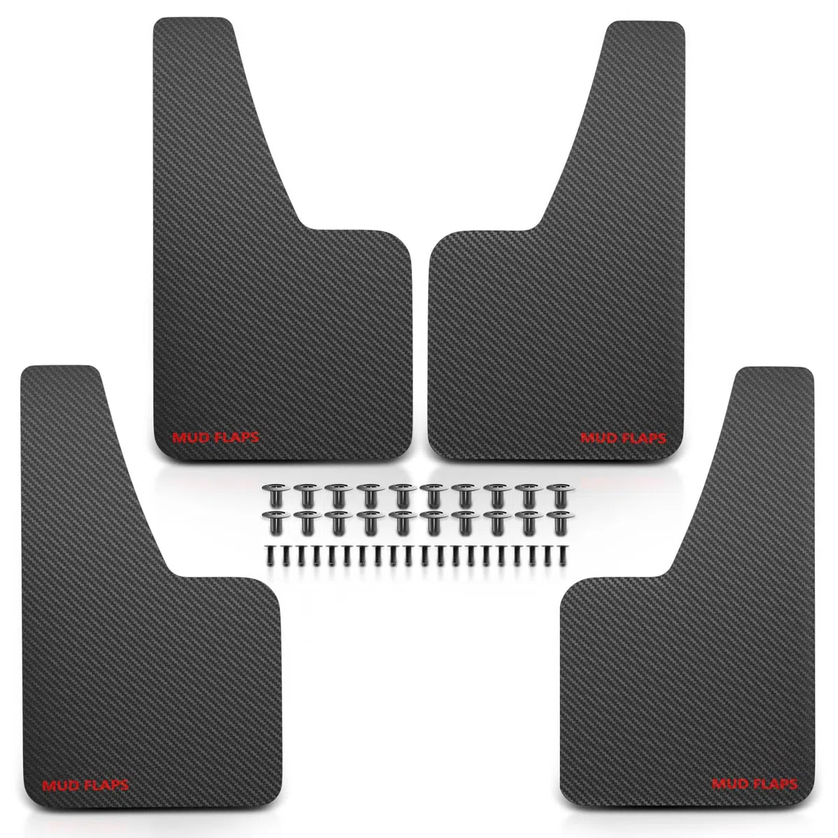 Frankberg 4X Guardabarros Universal Auto contra Salpicaduras recortables Delanteros y Traseros compatibles con Cabrio MPV Pick-ups Berlina Touring SUV Compacto Coupés y Camiones Negros 358 x 208 mm