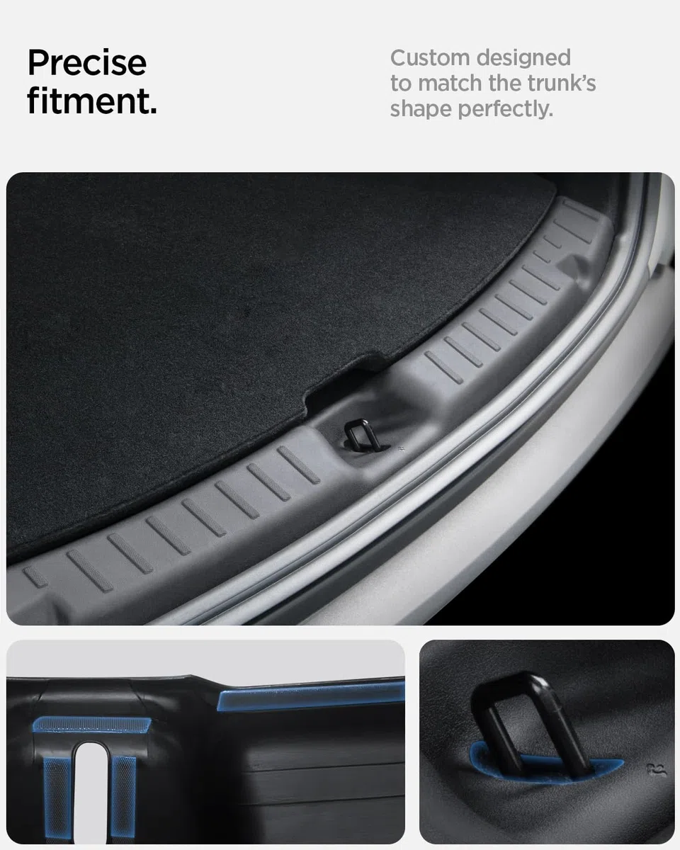 Spigen Tesla Model Y Juniper (Solo Premium y Performance 2025 2026) Protección de alféizar de Maletero, protección Completa de TPE Duradera, Compatible con Accesorios Tesla
