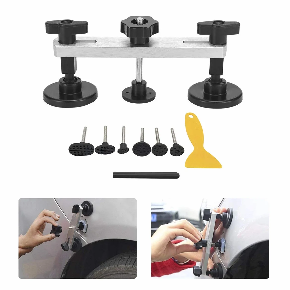 Dent Repair Kit Herramientas, eliminador de Abolladuras de Carrocería Kit 39pcs Herratamientas de Reparación Reparador de Abolladuras Tool Pluma de reparación de abolladuras y martillo de goma